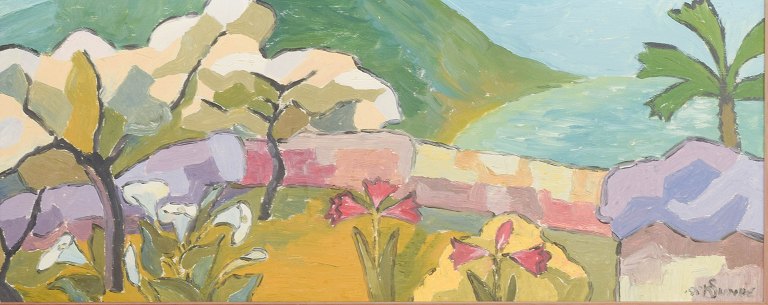 Kaare Sunde, Norwegian artist.Exotic landscape.