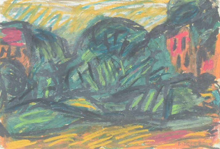 Bengt Delefors (1917–1996)Landskab.Gouache på papir.