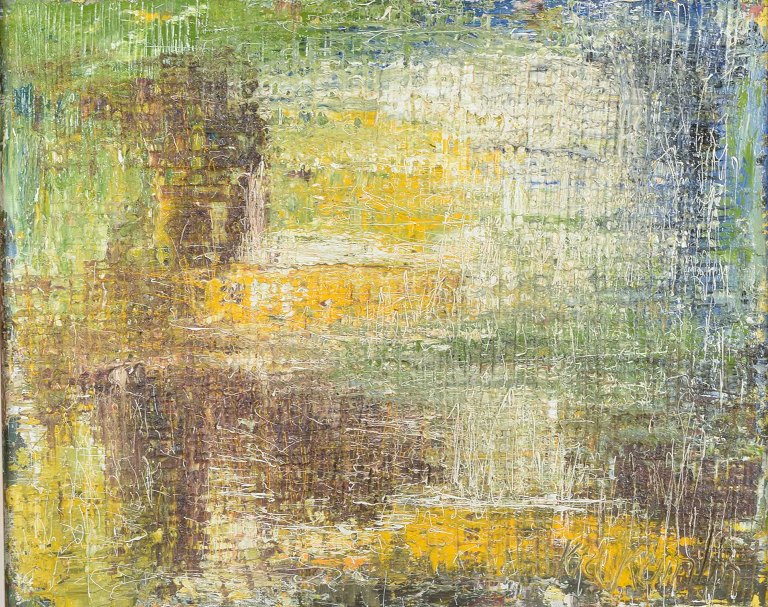 Skandinavisk kunstnerAbstrakt komposition.Olie på lærred.