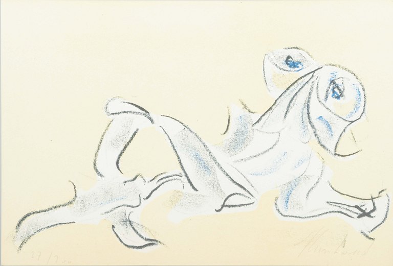 Abstrakt kompositionFarvelitografi