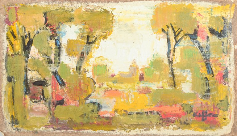 Charles Kiffer (1902–1992)Landskab.Olie på lærred. 1960’erne.