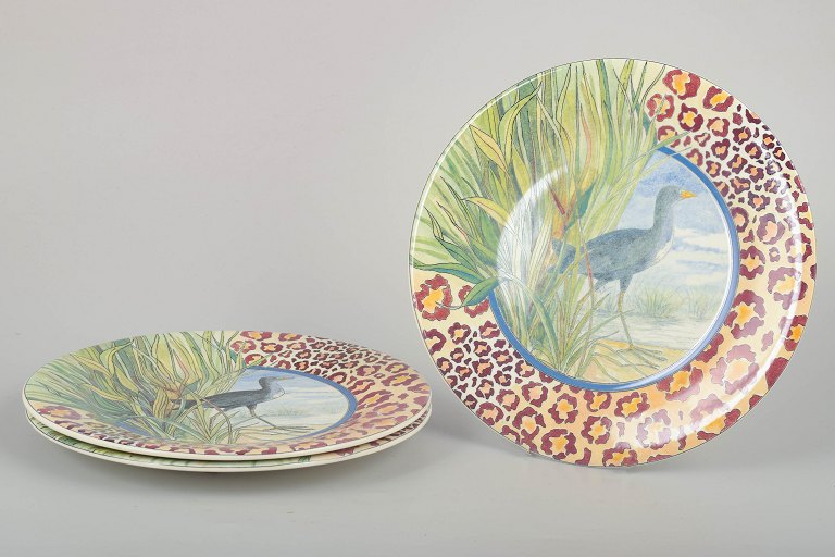 Gien, France“Savane” – Set of 3 lunch plates, 1980s.