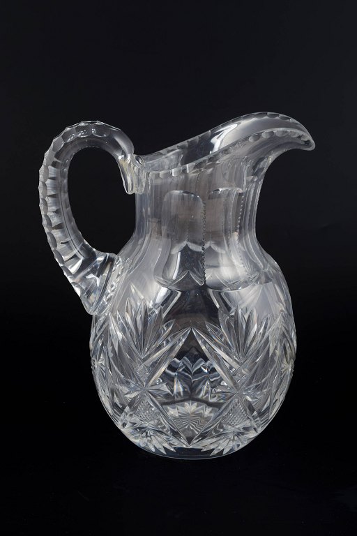 Crystal Glass PitcherHeavy, faceted quality, 1930s/40s.