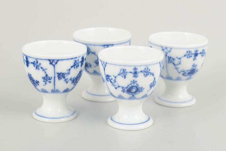 Royal Copenhagen Blue Fluted Plain egg cups, set of 4, 1920s.