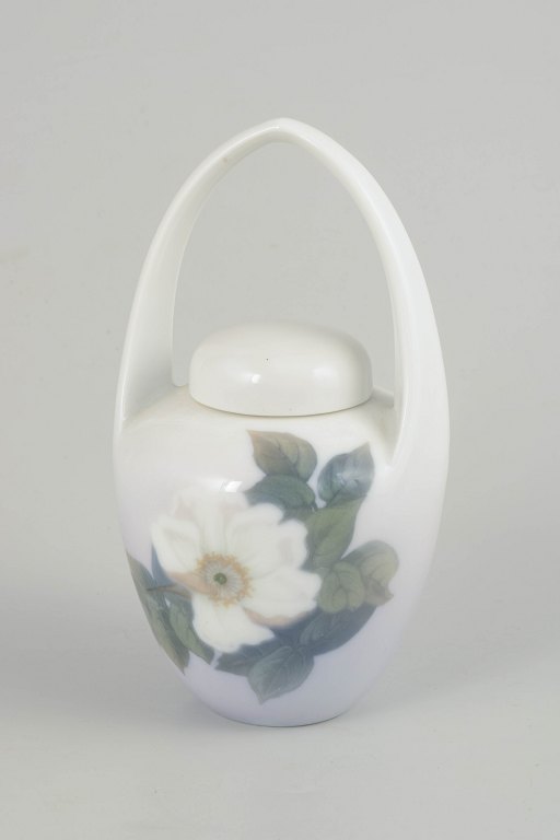 Royal Copenhagen, Art Nouveau lidded vase with handle.