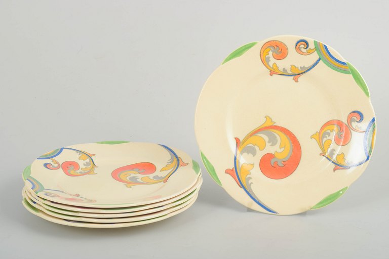 Clarice Cliff for Royal Doulton, set of 6 cake plates.