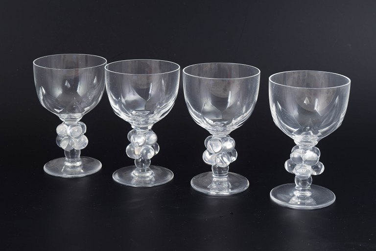 René Lalique, Clos Vougeot Burgundy glasses, set of 4.