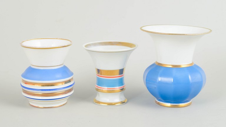 Set of three German art deco vases.