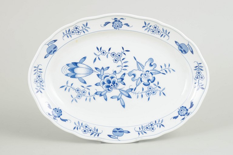 Meissen Blue Orchid, oval serving dish.