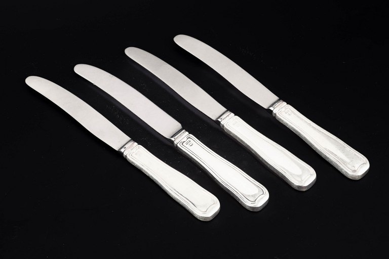 Georg Jensen, set of four fruit knives, Old Danish.