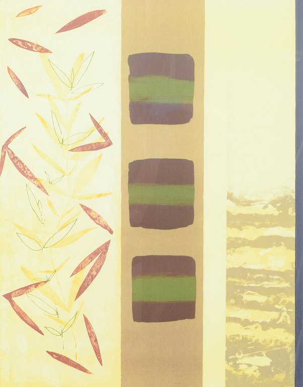 Bent Holstein, colour lithograph, listed Danish visual artist.
