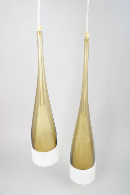 Pair of Scandinavian ceiling lamps.