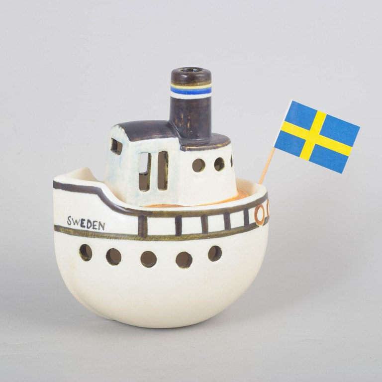 Lisa Larson for Gustavsberg, skærgårdsbåd. Lanterne.