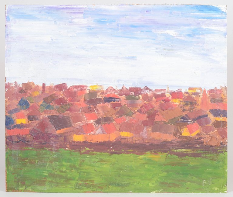 Asger Vendelbo, oil on board, Danish artist.