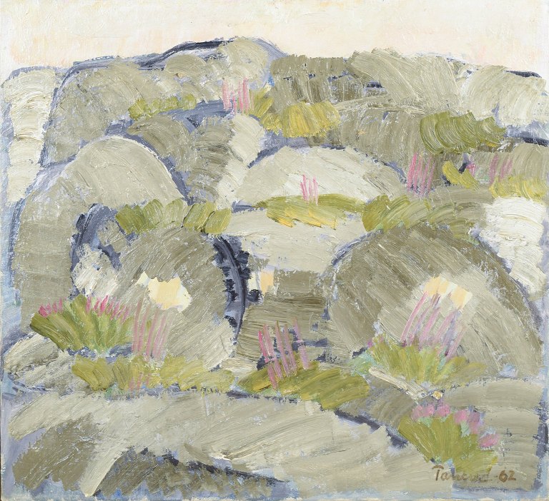 Abstract landscape, oil on canvas, dated 1962.