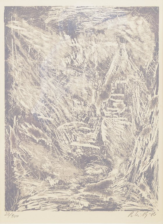 Per Kirkeby, colour zincograph, listed Danish visual artist.