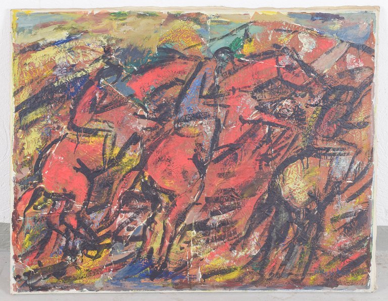 Holger Dall (1903–1986) ,oil on canvas, listed Danish artist.