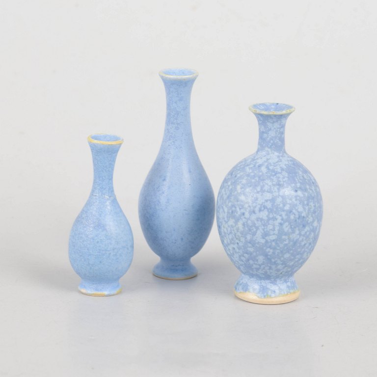 Per Liljegren, set of three miniature vases.