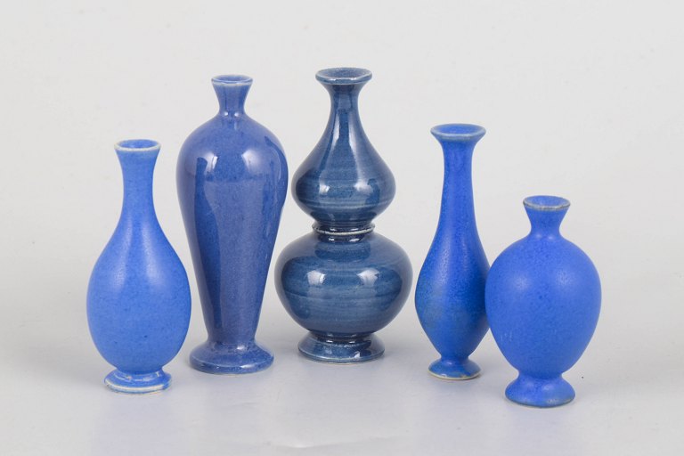 Per Liljegren, set of five miniature vases.