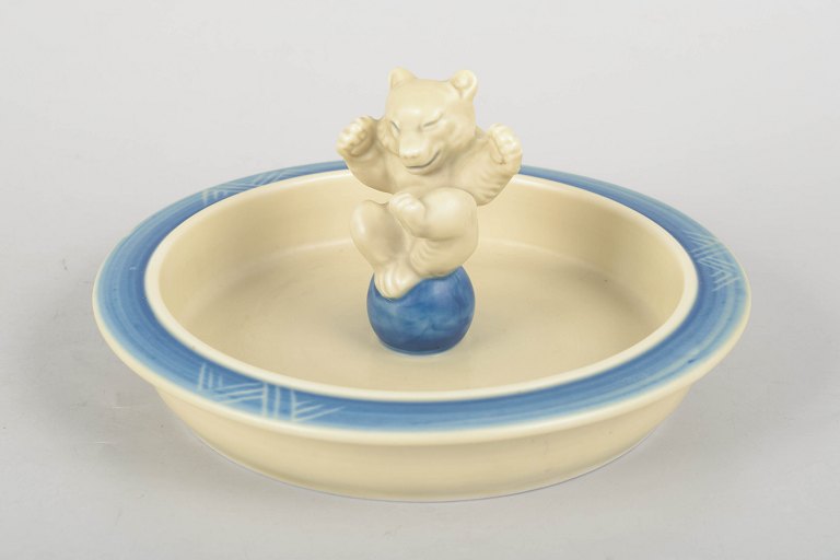 Royal Copenhagen dish with bear figure.