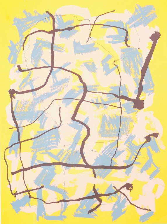 Robert Jacobsen, “Sjælebilleder”, screenprint, listed Danish artist.