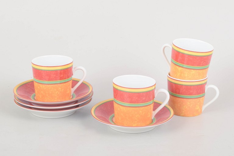 Laure Japy, set of four espresso cups with saucers.