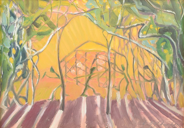 Carl Baldestam, oil on canvas, listed Swedish artist, 1965.